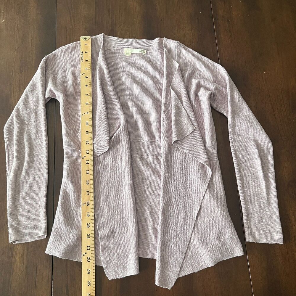 Eileen Fisher Cotton Linen Blend Open Front Drape Cardigan Purple Women's XS - Picture 3 of 9